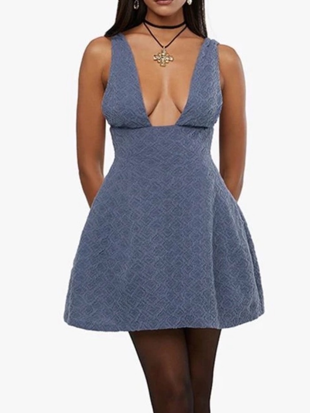 Weworewhat Blue mini dress size 2 NWT